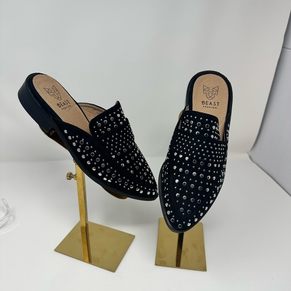 Like new Beast Fashion Velvet Studded mules - Picture 2 of 7